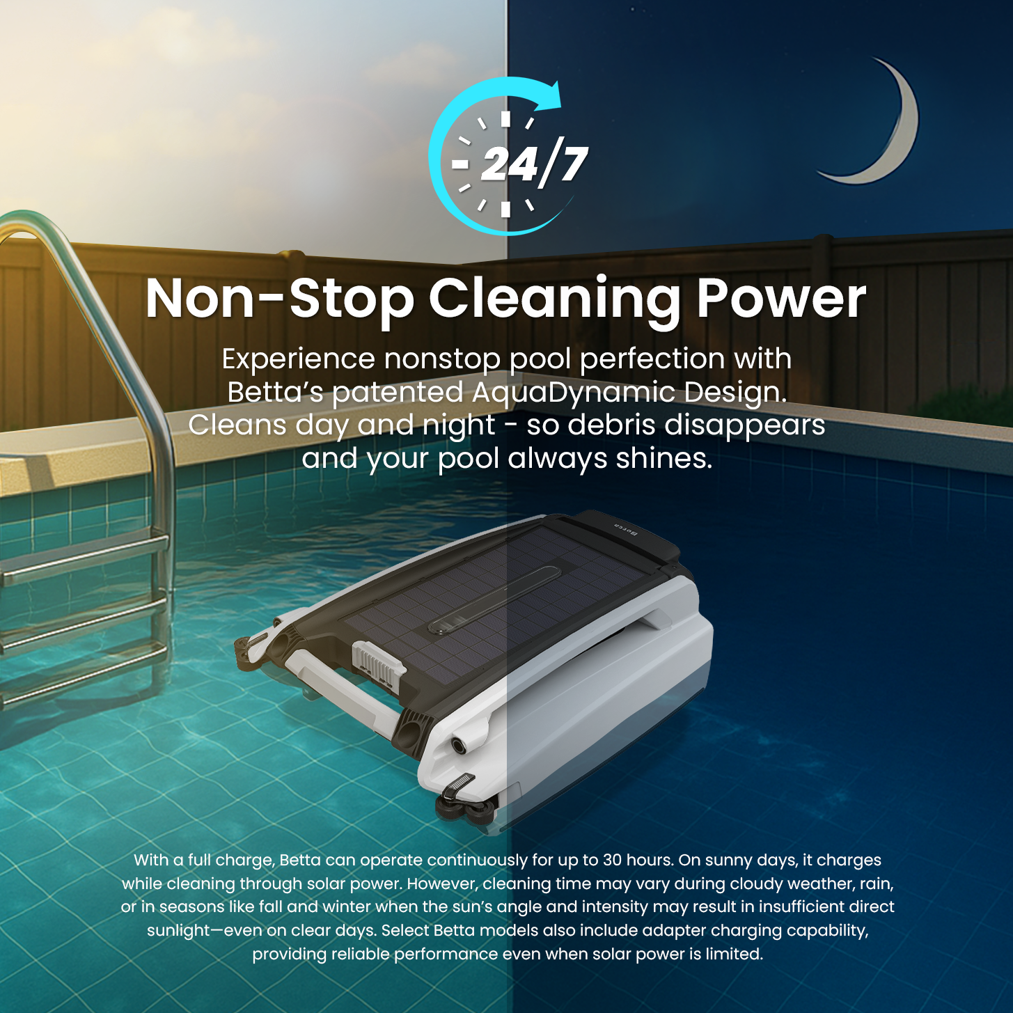 Betta SE - Solar Powered Smart Robotic Pool Skimmer